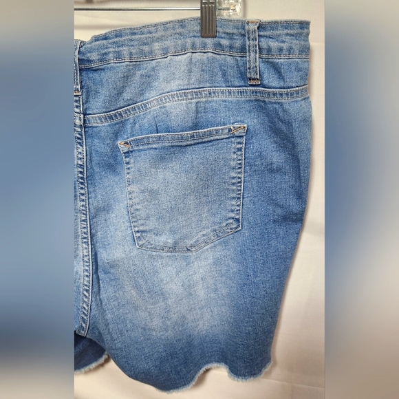 Massini Blue Jean Shorts Relaxed Fit Distressed-Size 20W - Picture 3 of 9